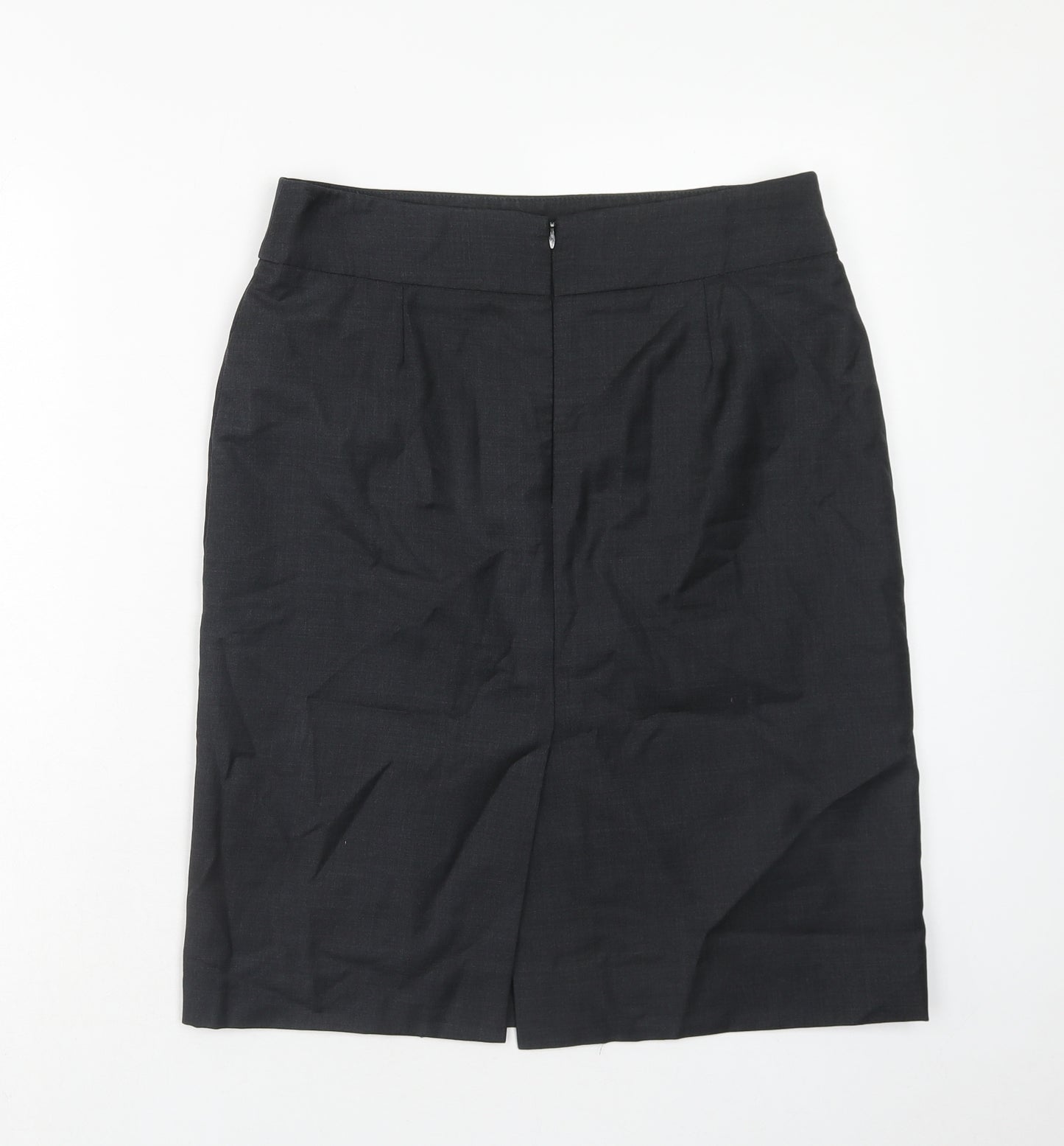 TM Lewin Womens Grey Wool Straight & Pencil Skirt Size 10 Zip