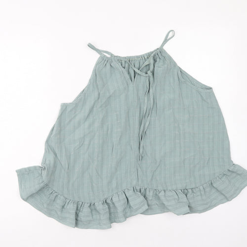 SheIn Womens Green Polyester Basic Tank Size L Round Neck