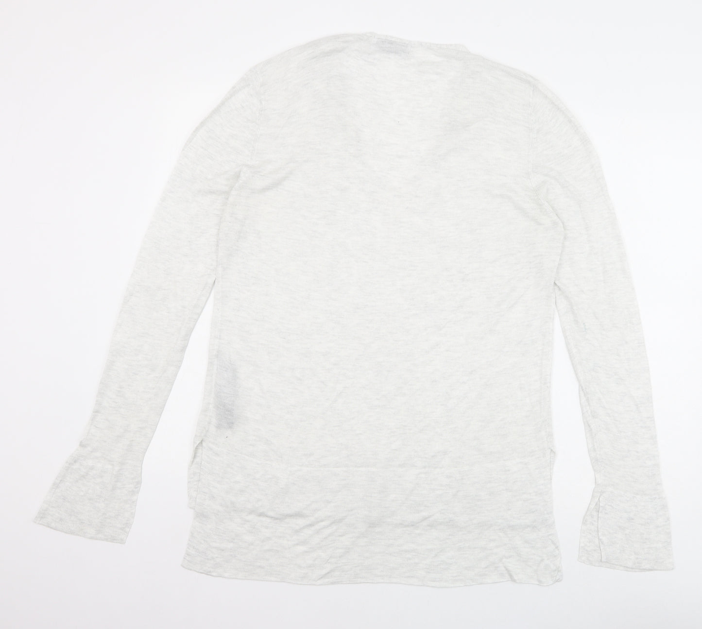Zara Womens Grey V-Neck Viscose Pullover Jumper Size L
