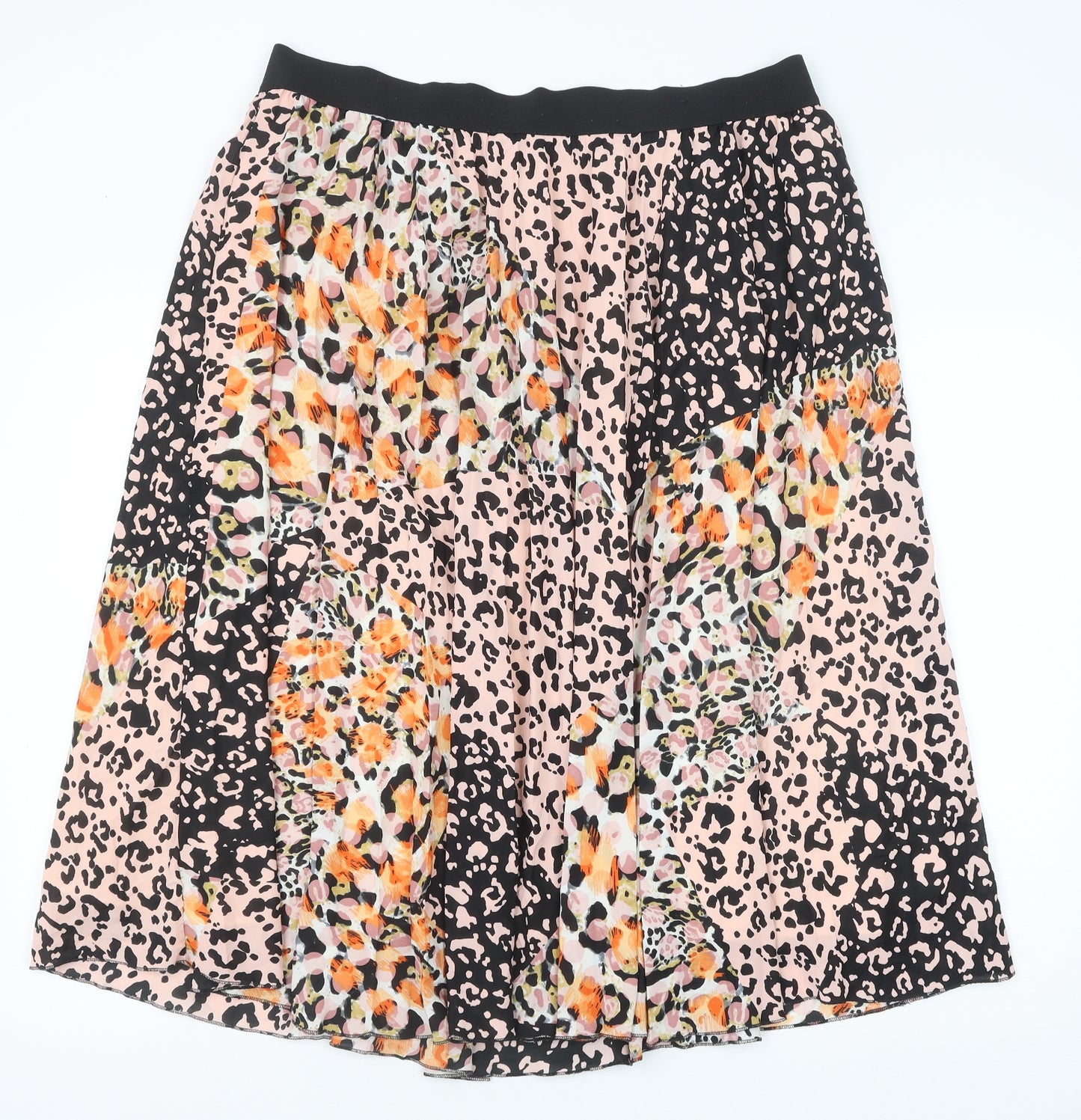 Marks and Spencer Womens Ivory Animal Print Polyester Swing Skirt Size 20 - Leopard Pattern