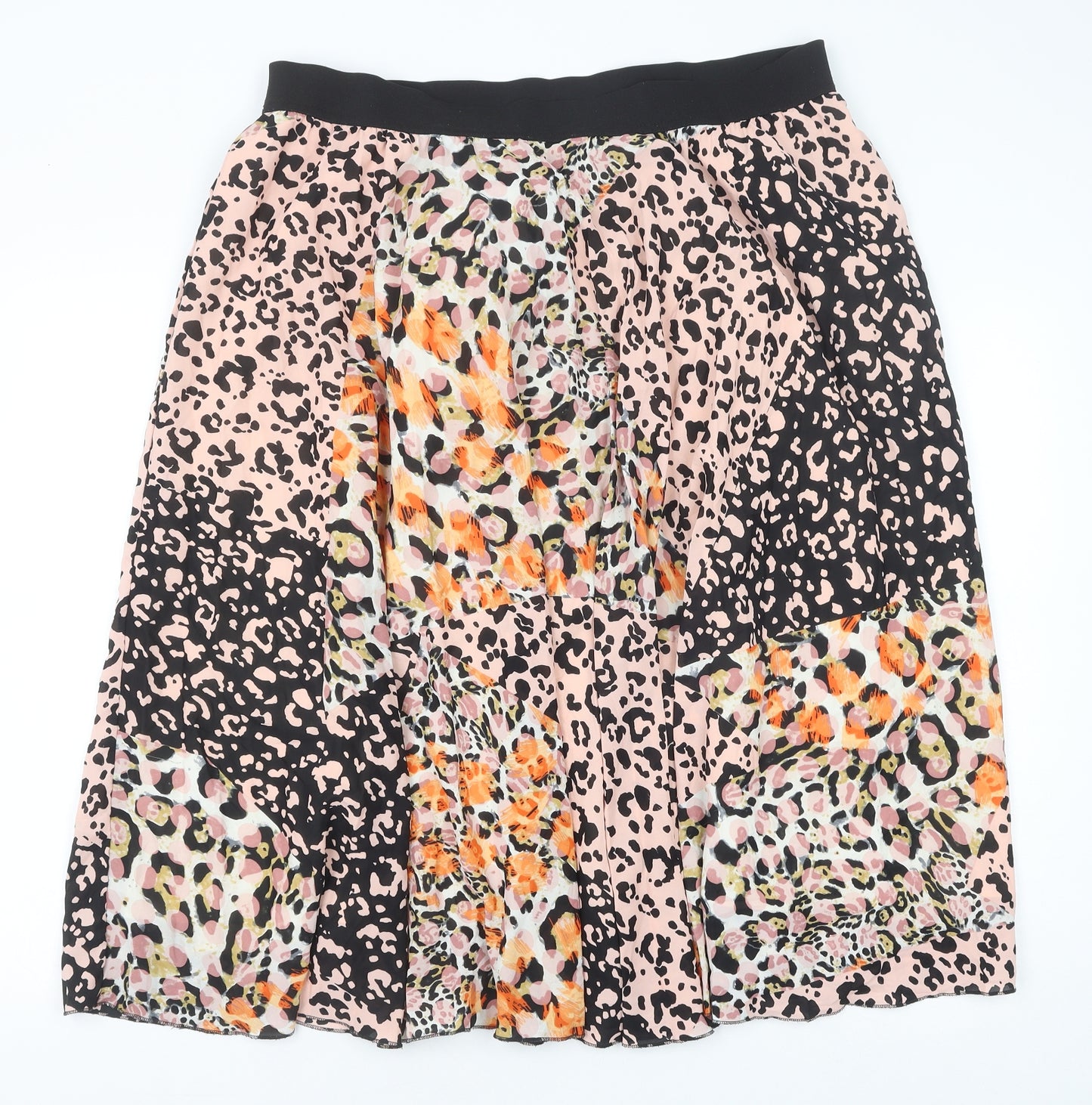 Marks and Spencer Womens Ivory Animal Print Polyester Swing Skirt Size 20 - Leopard Pattern