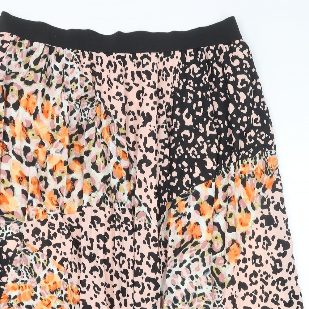 Marks and Spencer Womens Ivory Animal Print Polyester Swing Skirt Size 20 - Leopard Pattern