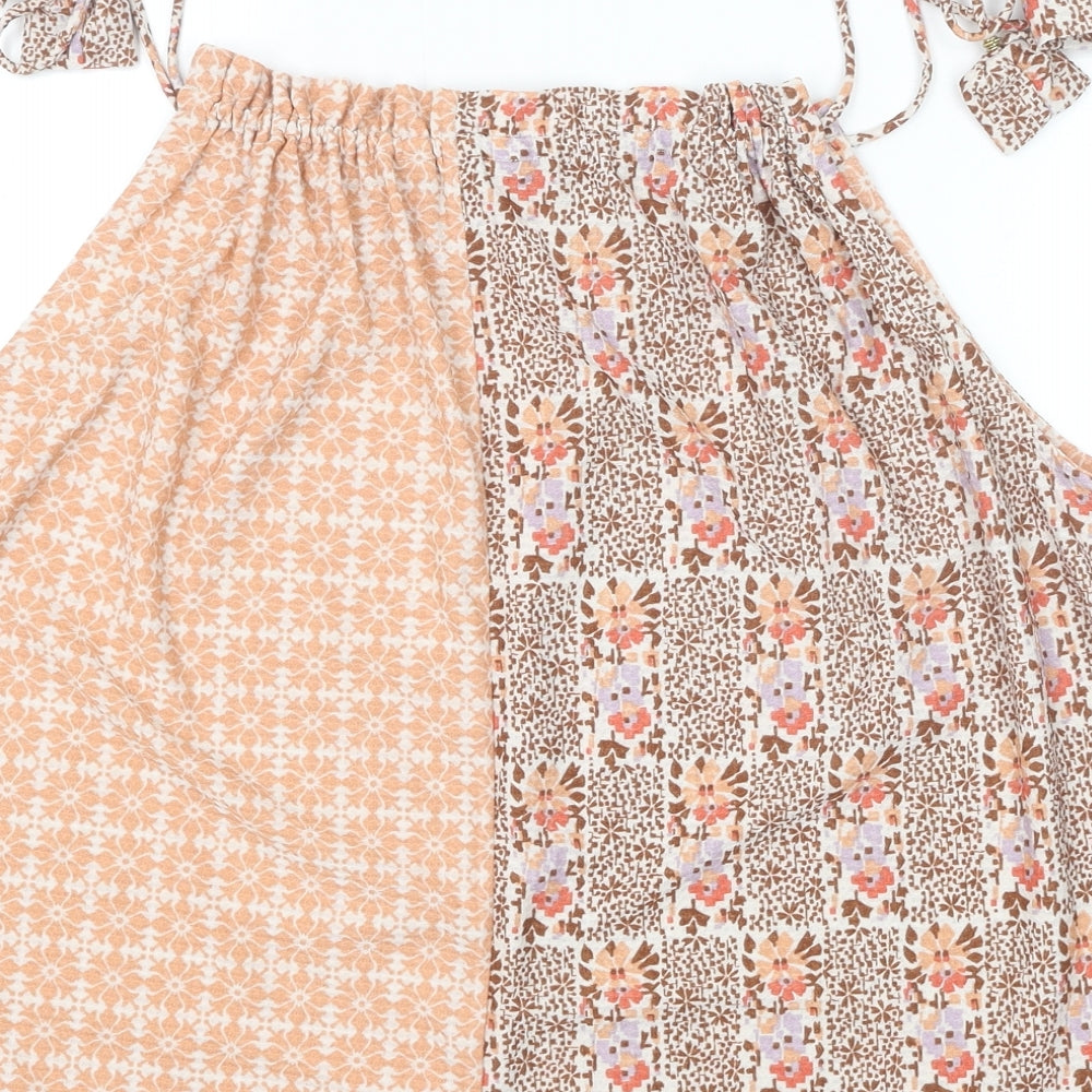 NEXT Womens Orange Floral Polyester Camisole Tank Size 16 Round Neck