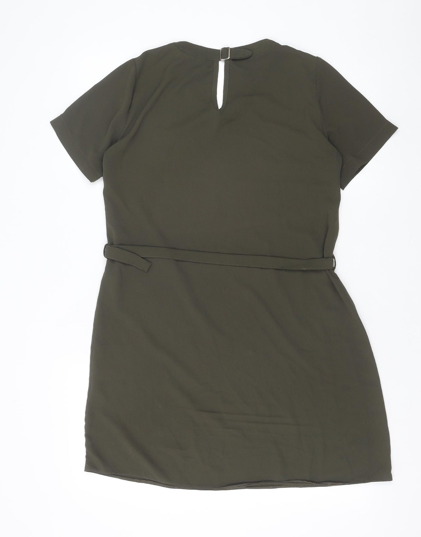 Primark Womens Green Polyester T-Shirt Dress Size 10 Round Neck Pullover