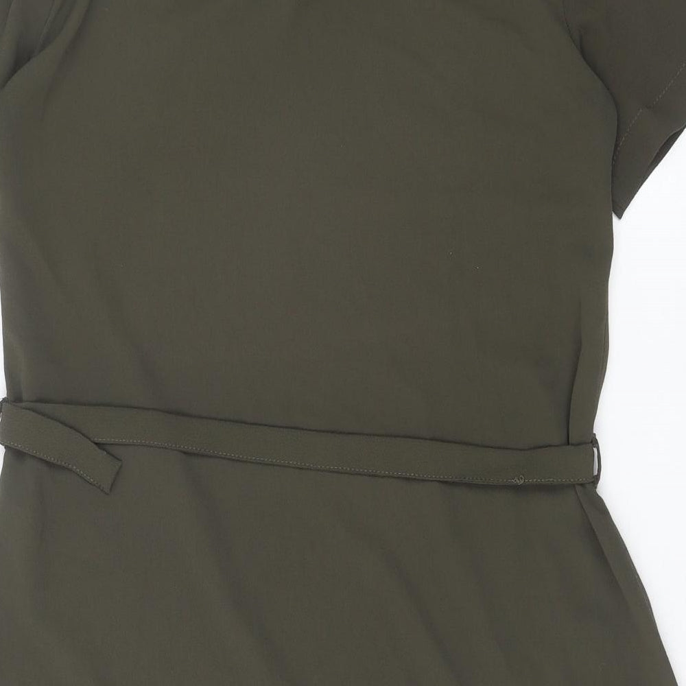 Primark Womens Green Polyester T-Shirt Dress Size 10 Round Neck Pullover