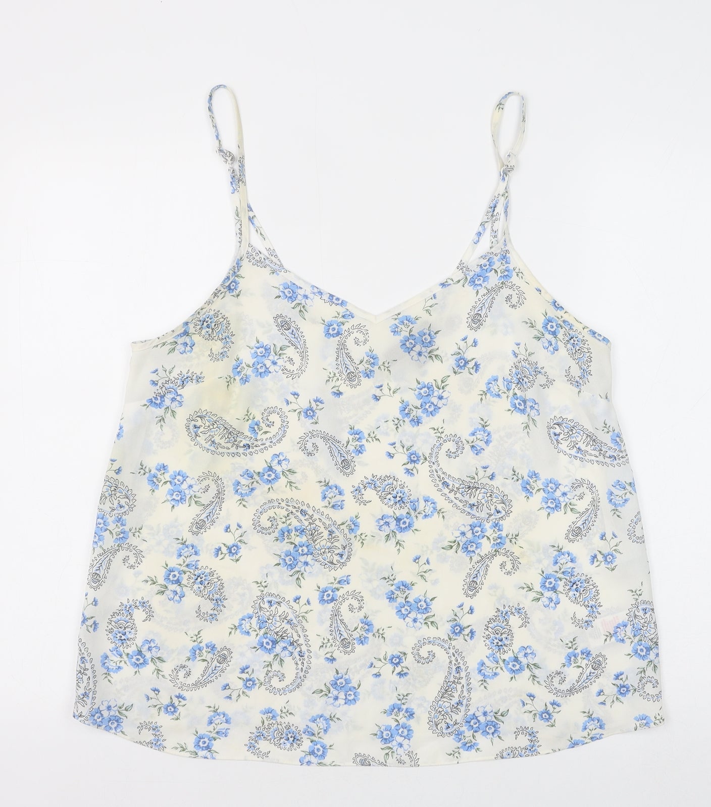Primark Womens Ivory Paisley Polyester Camisole Tank Size 14 V-Neck