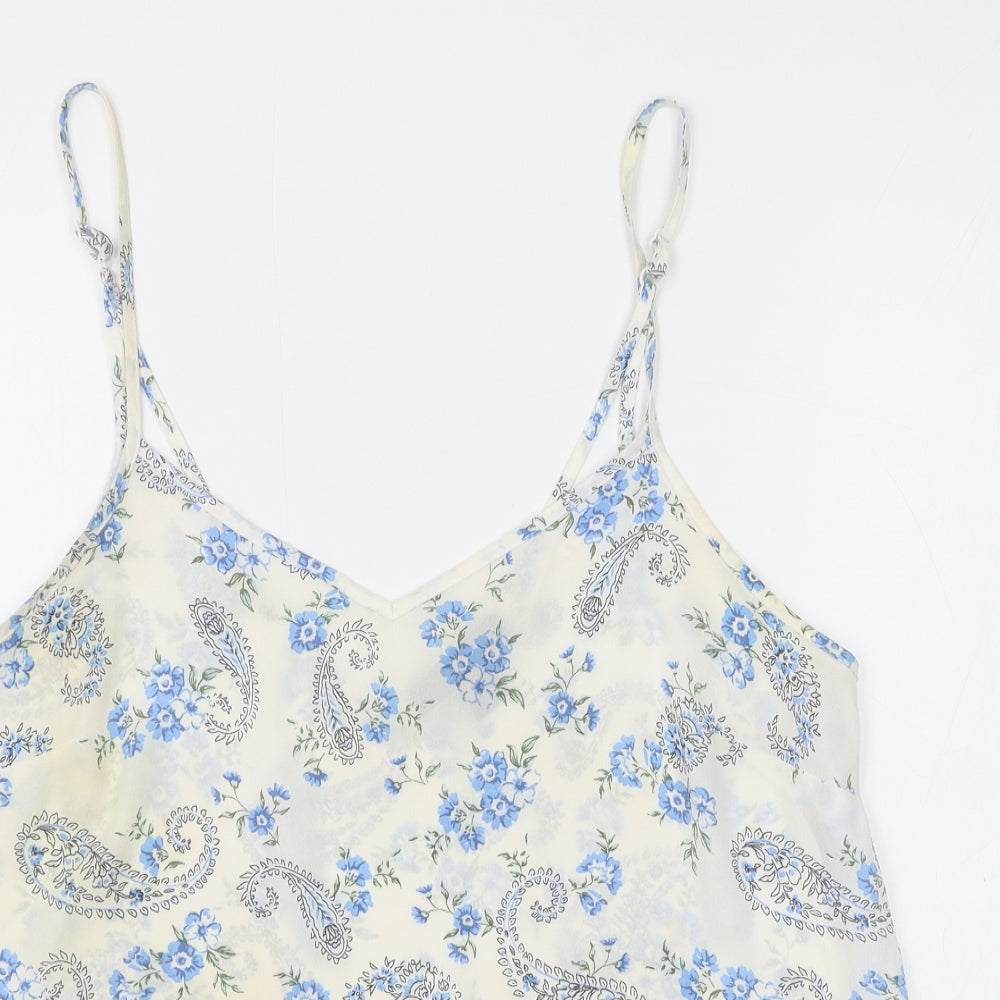 Primark Womens Ivory Paisley Polyester Camisole Tank Size 14 V-Neck