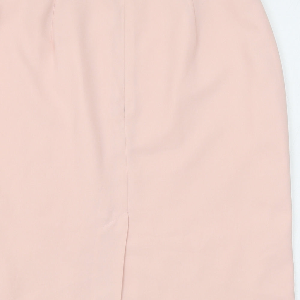 NEXT Womens Pink Polyester Straight & Pencil Skirt Size 14 Zip