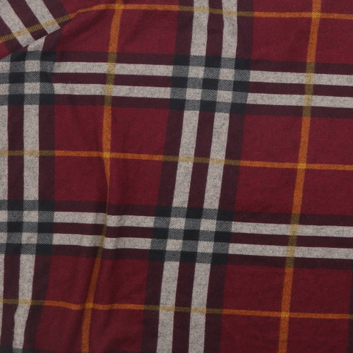 Stella Morgan Womens Red Plaid Polyester Basic Blouse Size 12 V-Neck