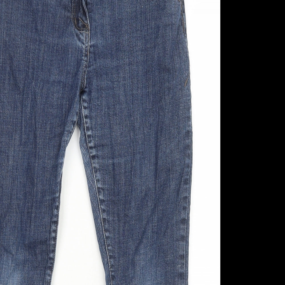 NEXT Womens Blue Cotton Skinny Jeans Size 14 Regular Zip