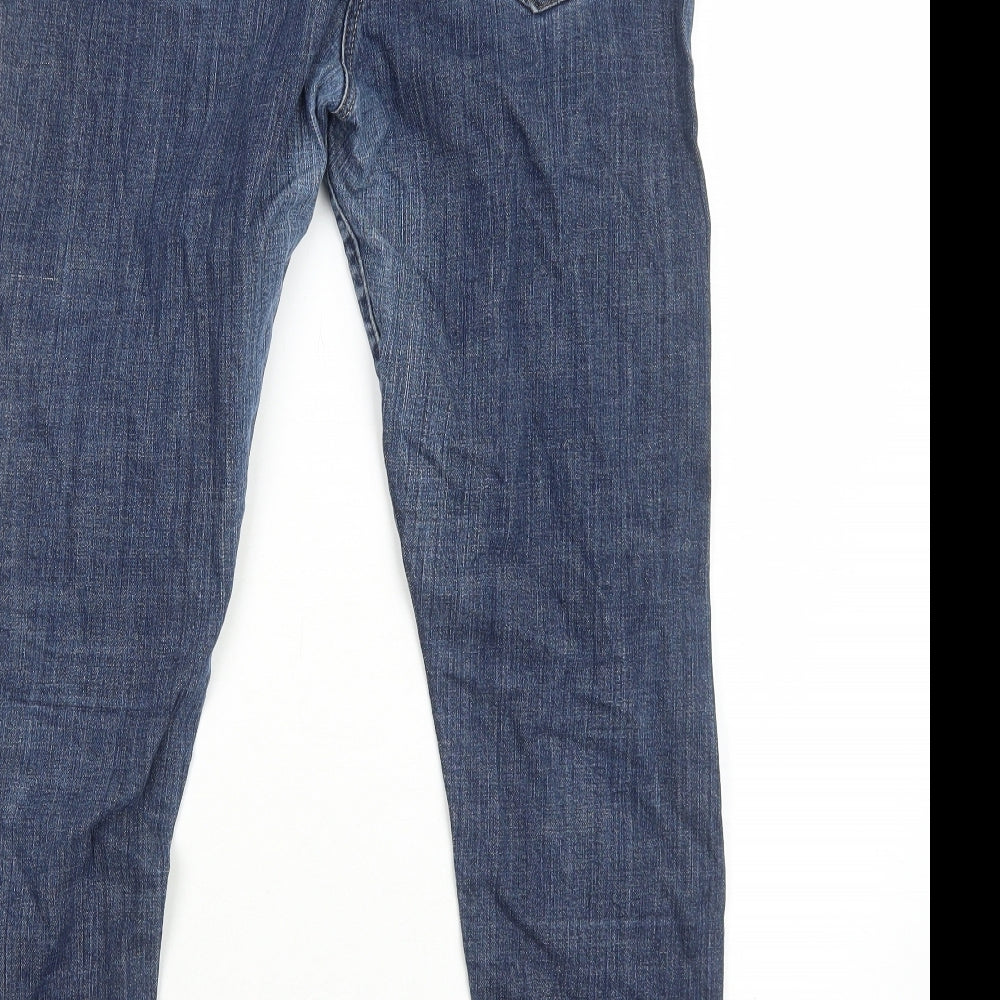 NEXT Womens Blue Cotton Skinny Jeans Size 14 Regular Zip