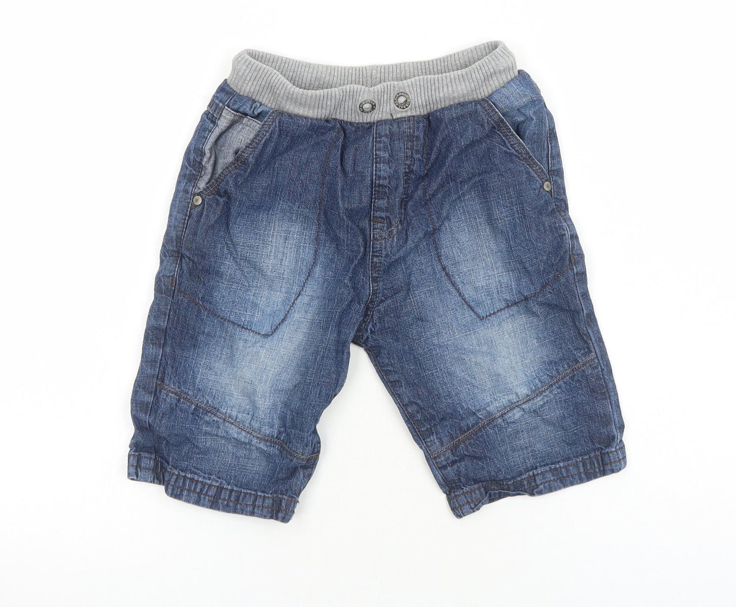 George Boys Blue Cotton Bermuda Shorts Size 7-8 Years Regular