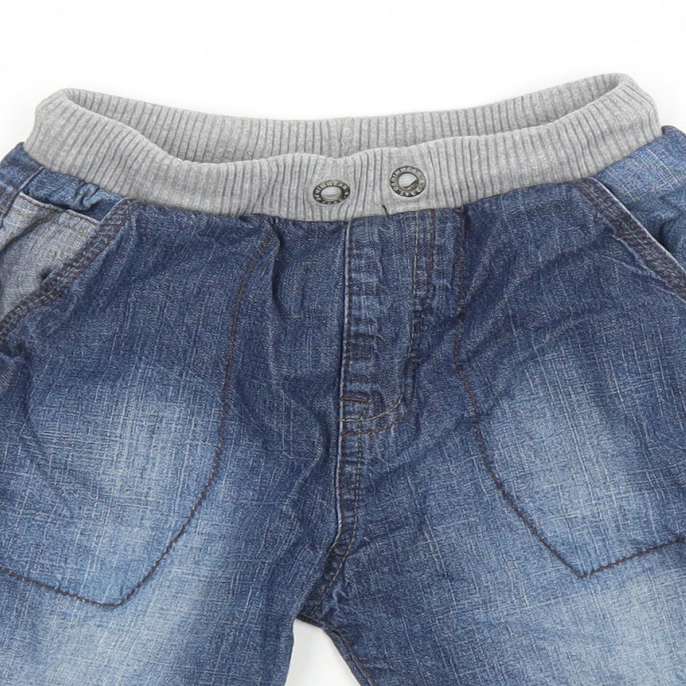 George Boys Blue Cotton Bermuda Shorts Size 7-8 Years Regular