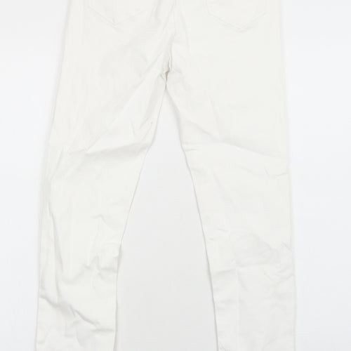 Preworn Womens White Cotton Skinny Jeans Size 8 Regular Zip