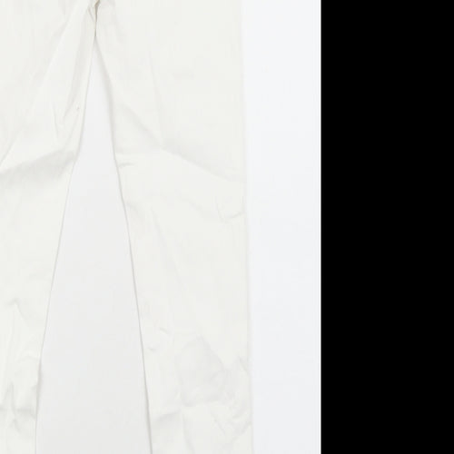 Preworn Womens White Cotton Skinny Jeans Size 8 Regular Zip