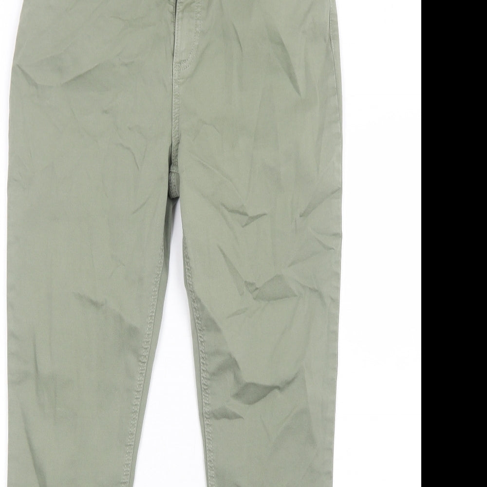 Marks and Spencer Womens Green Cotton Skinny Jeans Size 12 Regular Zip