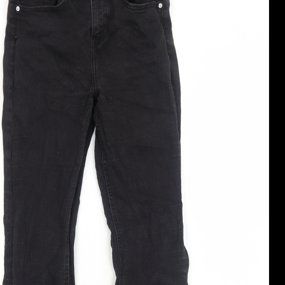 Primark Womens Black Cotton Bootcut Jeans Size 8 Regular Zip