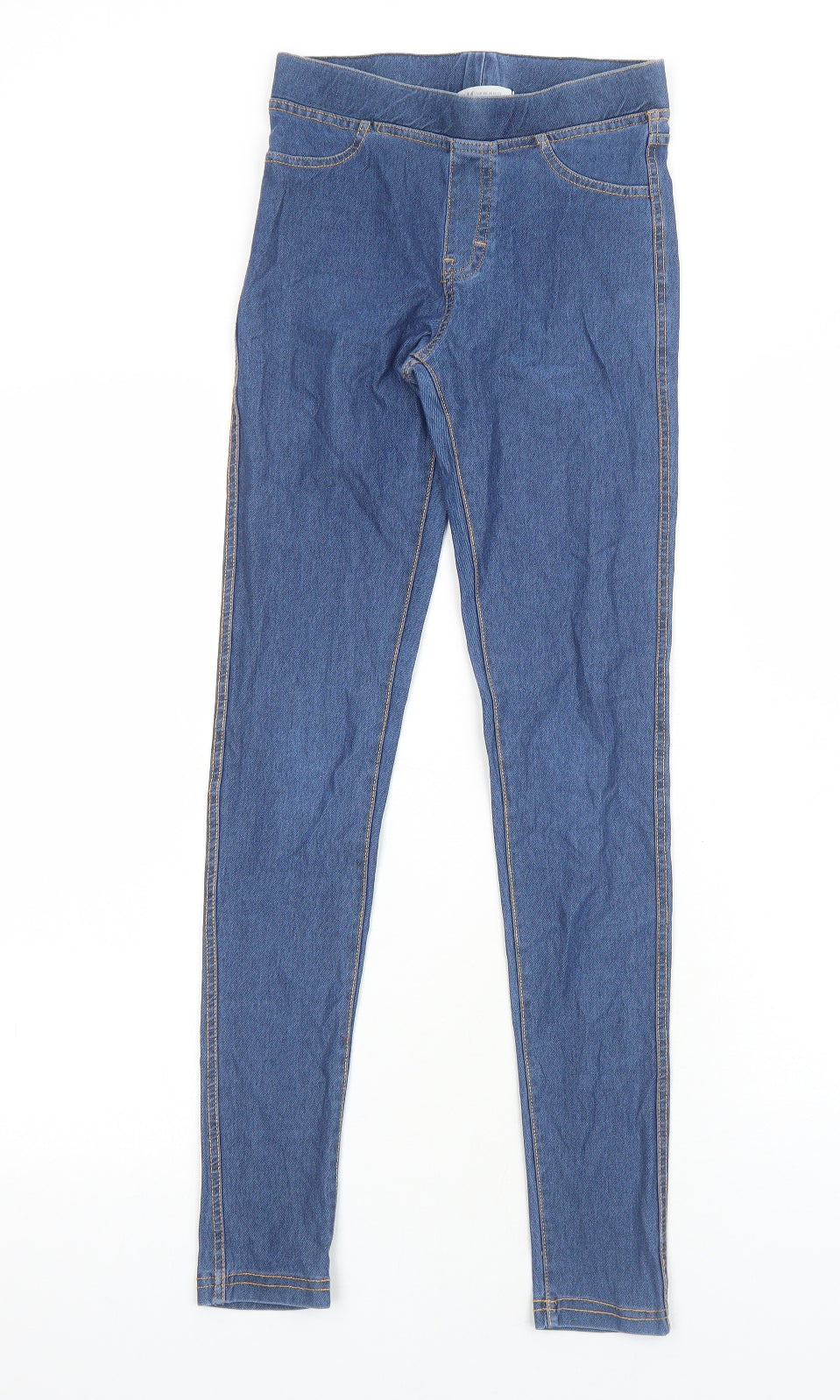 H&M Girls Blue Cotton Jegging Jeans Size 12-13 Years Regular Pullover