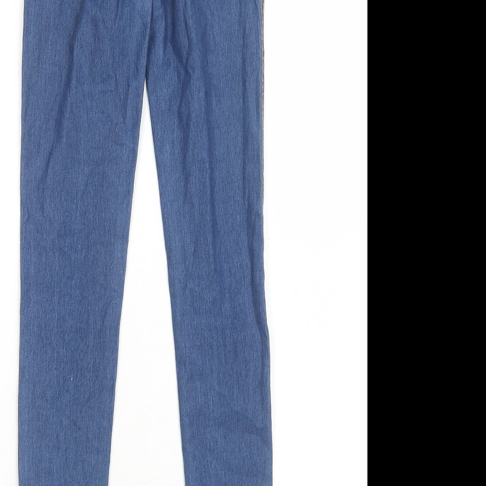 H&M Girls Blue Cotton Jegging Jeans Size 12-13 Years Regular Pullover