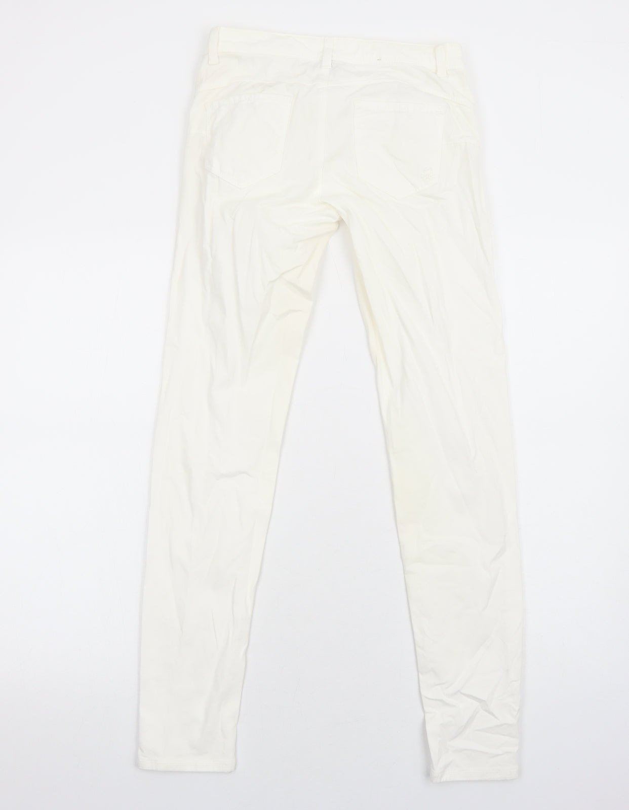 Benetton Jean Womens White Cotton Skinny Jeans Size 6 Regular Zip