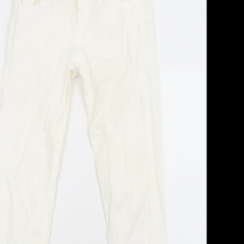 Benetton Jean Womens White Cotton Skinny Jeans Size 6 Regular Zip