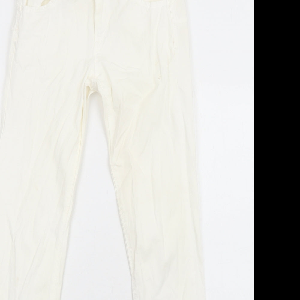 Benetton Jean Womens White Cotton Skinny Jeans Size 6 Regular Zip