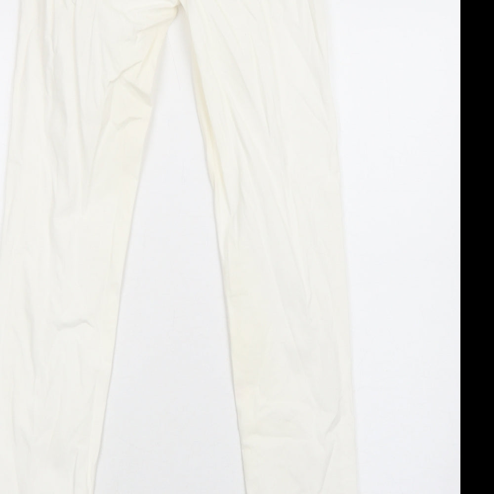Benetton Jean Womens White Cotton Skinny Jeans Size 6 Regular Zip