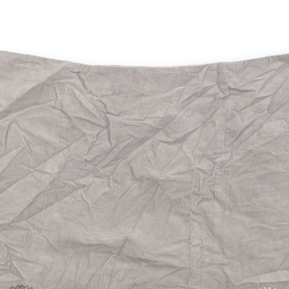 Boden Womens Grey Geometric Cotton Swing Skirt Size 16 Zip