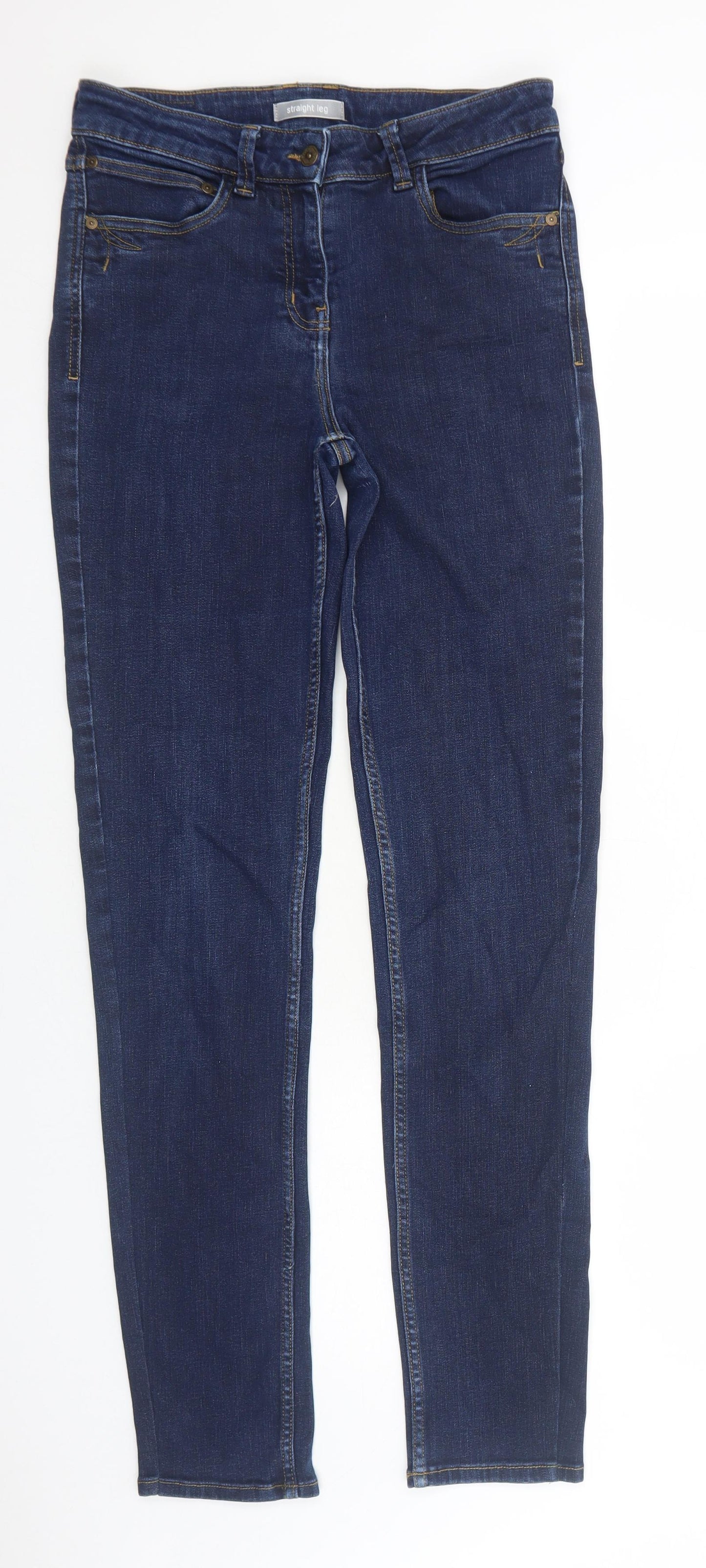 Marks and Spencer Womens Blue Cotton Skinny Jeans Size 10 Regular Zip