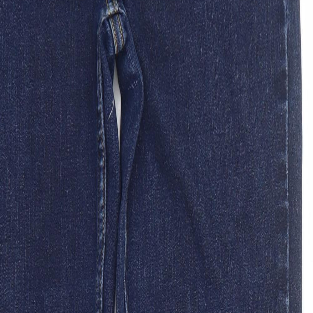 Marks and Spencer Womens Blue Cotton Skinny Jeans Size 10 Regular Zip