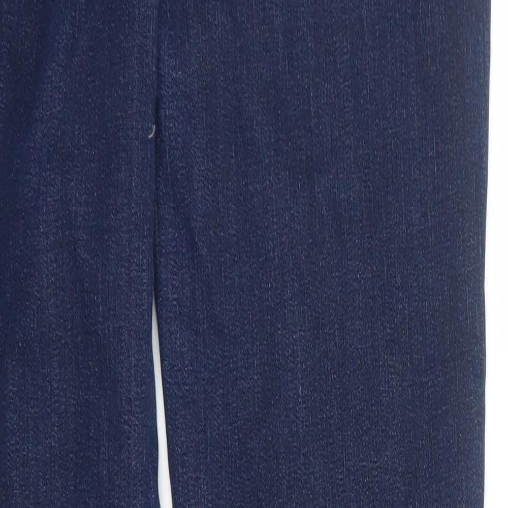 Marks and Spencer Womens Blue Cotton Skinny Jeans Size 10 Regular Zip