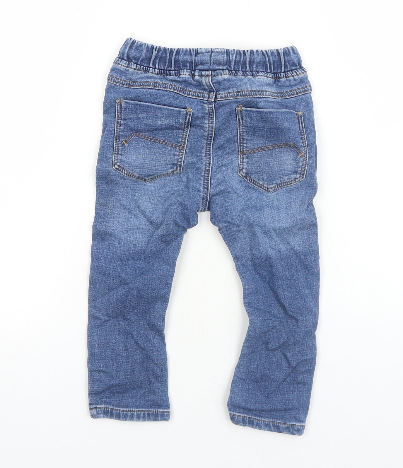 NEXT Boys Blue Cotton Jogger Jeans Size 18-24 Months L50 cm Drawstring