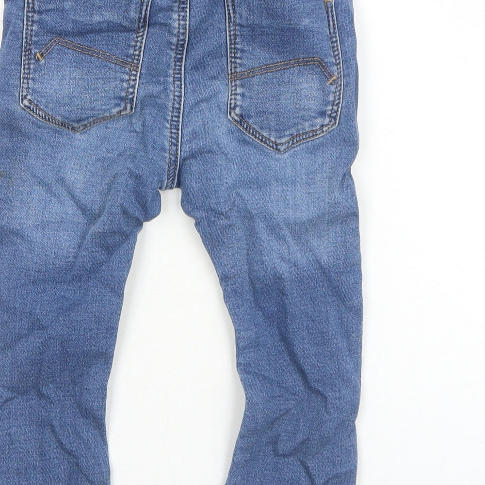 NEXT Boys Blue Cotton Jogger Jeans Size 18-24 Months L50 cm Drawstring