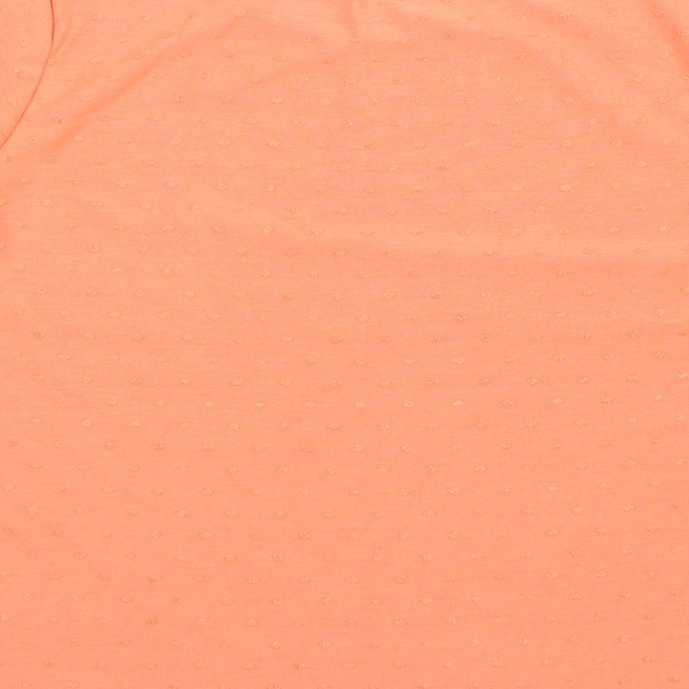 Marks and Spencer Womens Orange Viscose Basic T-Shirt Size 20 Round Neck