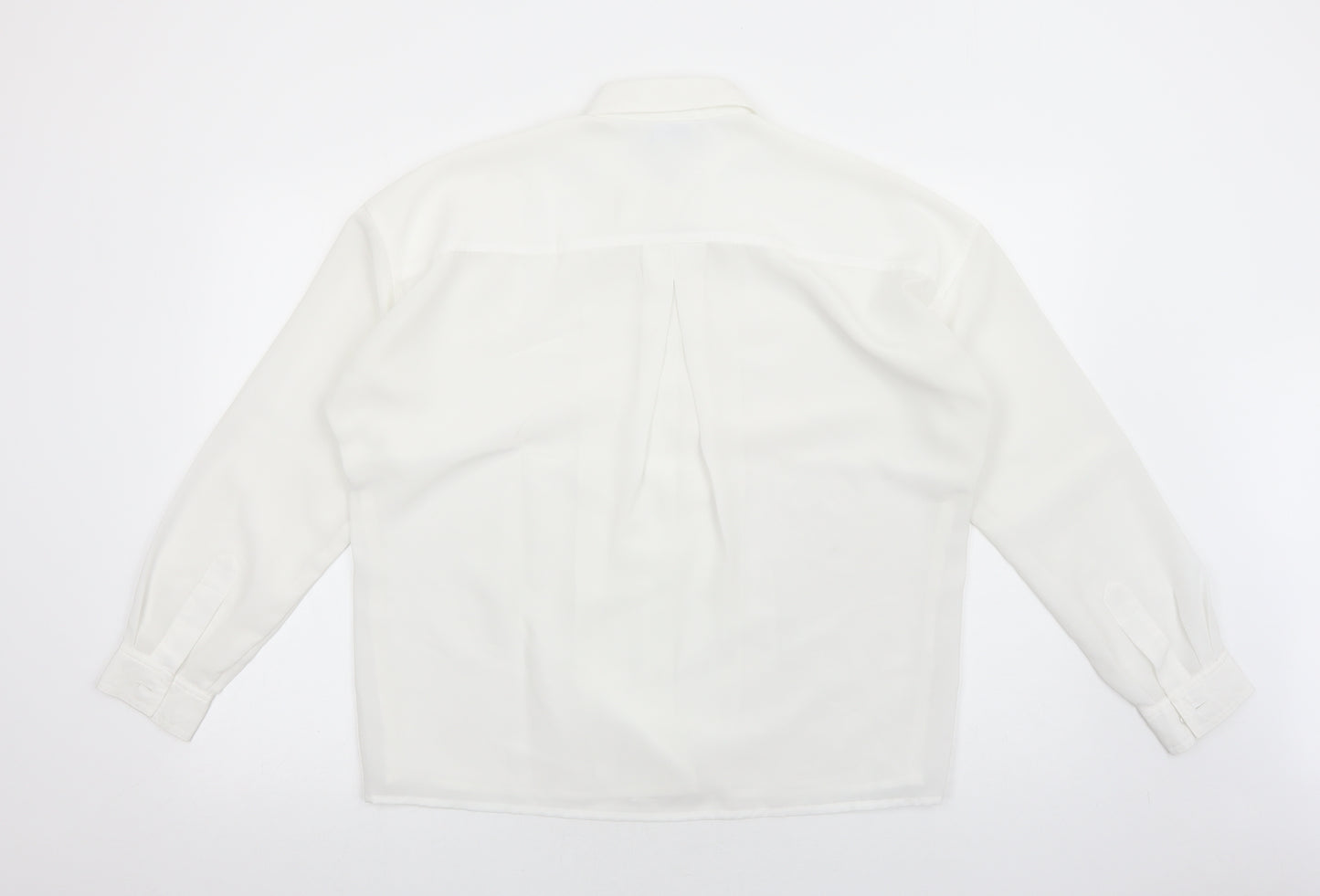 Alexon Womens White Polyester Basic Button-Up Size 14 Collared