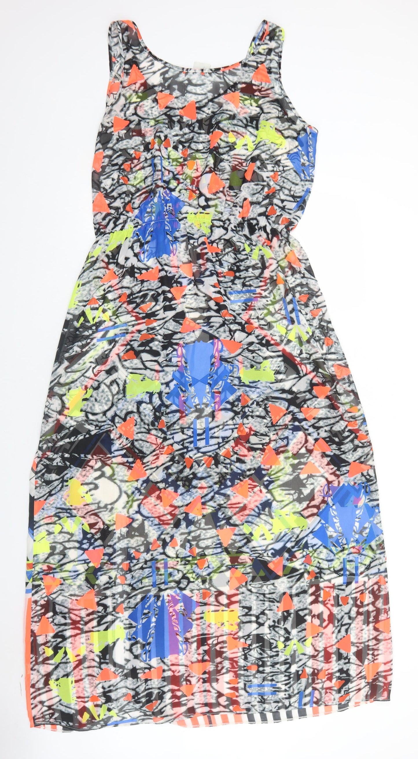 George Womens Multicoloured Geometric Polyester Maxi Size 18 Boat Neck Pullover