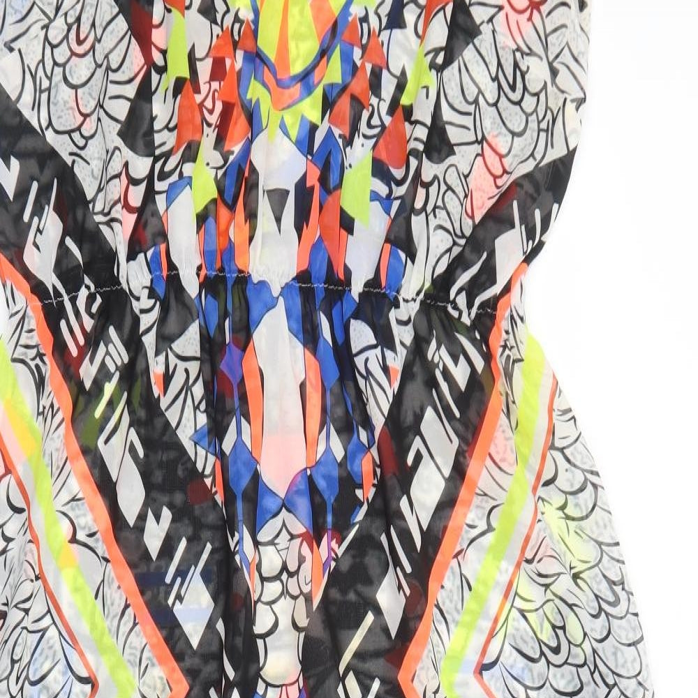 George Womens Multicoloured Geometric Polyester Maxi Size 18 Boat Neck Pullover