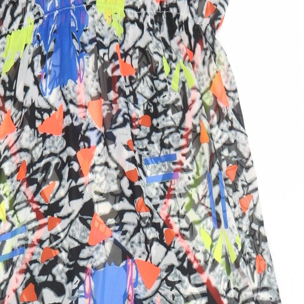 George Womens Multicoloured Geometric Polyester Maxi Size 18 Boat Neck Pullover