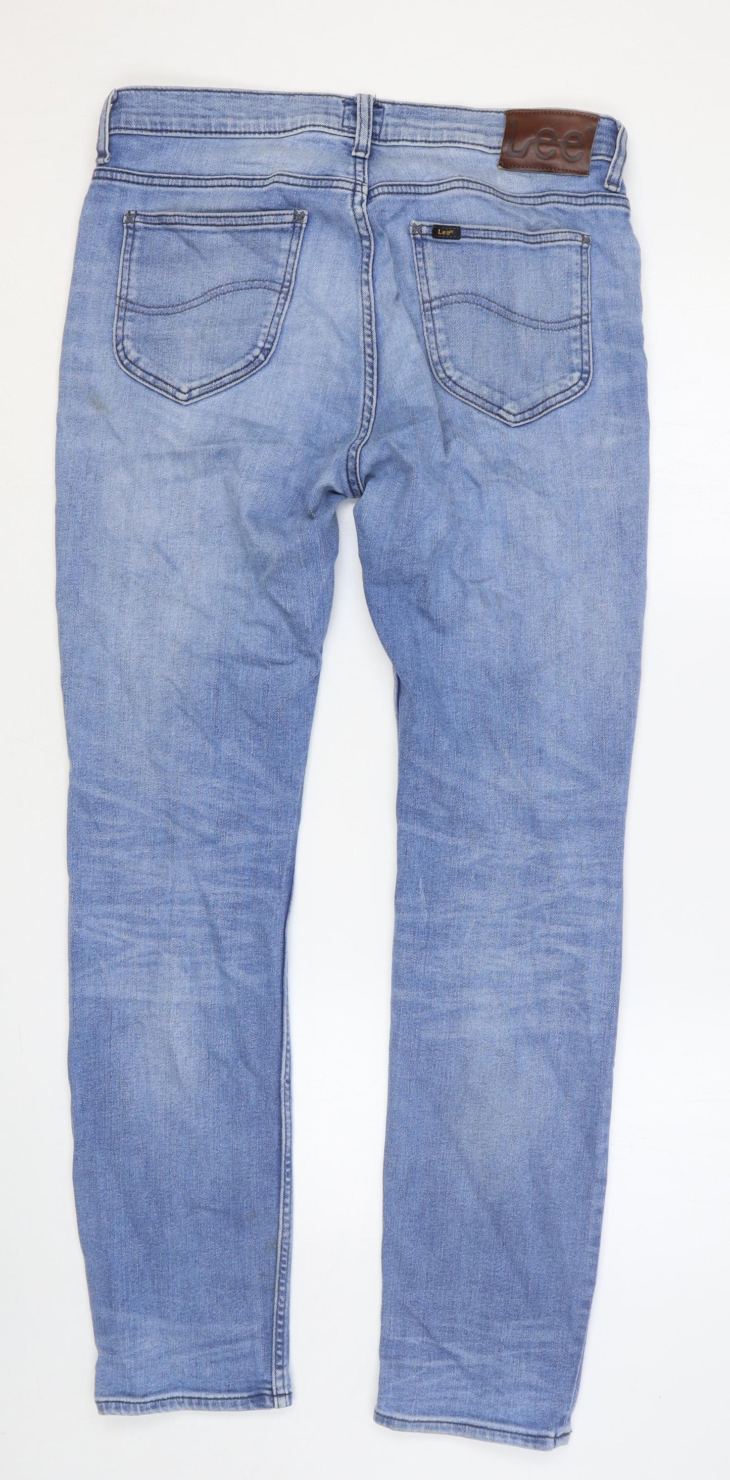 Lee Mens Blue Cotton Skinny Jeans Size 33 in Regular Button