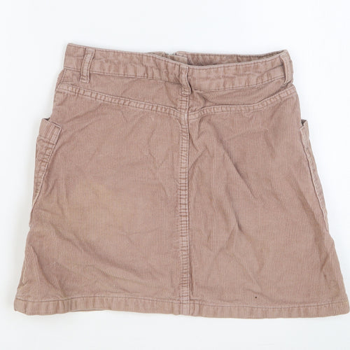 Topshop Womens Pink Cotton Straight & Pencil Skirt Size 8 Button
