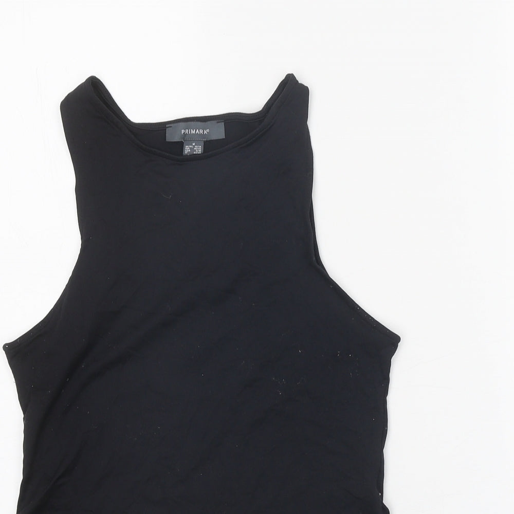 Primark Womens Black Polyamide Bodysuit One-Piece Size 12 Snap