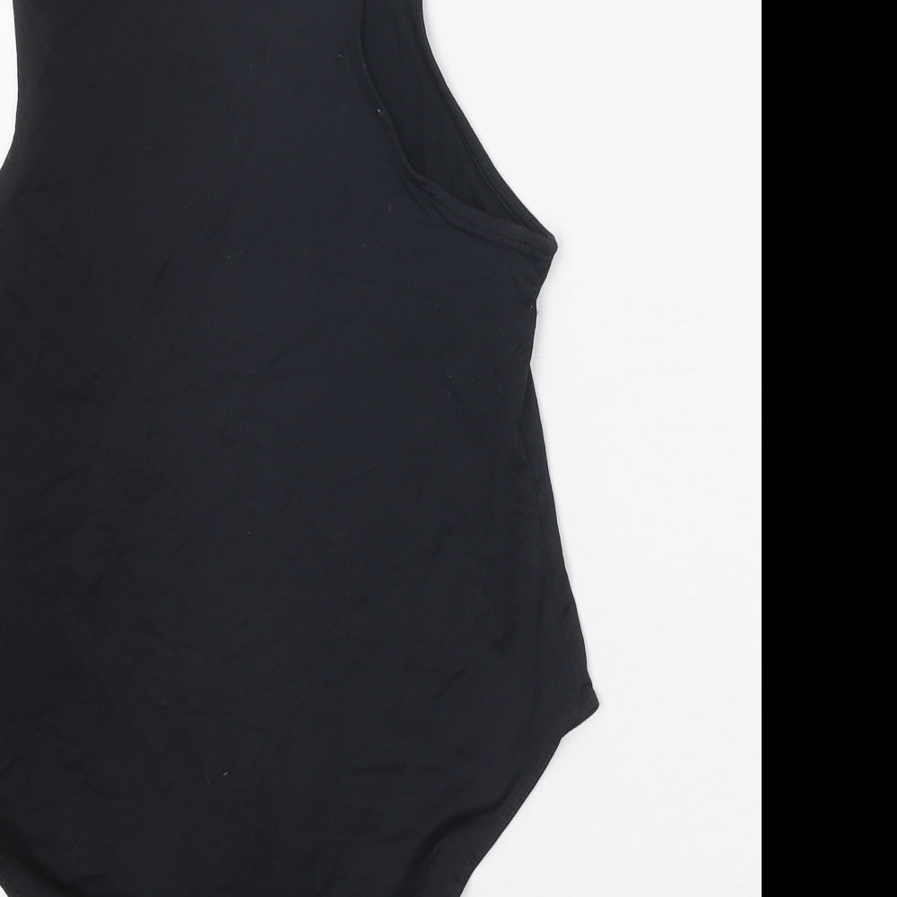Primark Womens Black Polyamide Bodysuit One-Piece Size 12 Snap