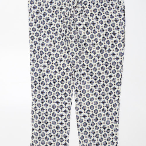 Individual Womens Beige Paisley Polyester Trousers Size 10 Regular