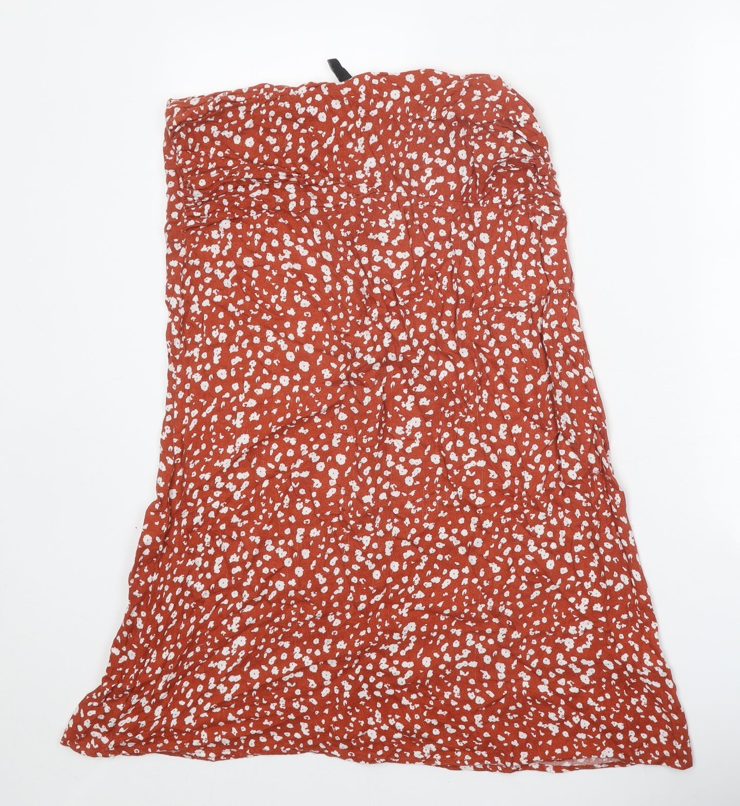 All About Eve Womens Orange Geometric Viscose Peasant Skirt Size 12 Zip