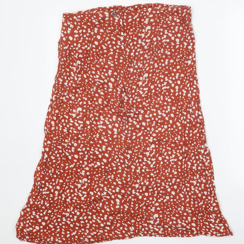 All About Eve Womens Orange Geometric Viscose Peasant Skirt Size 12 Zip