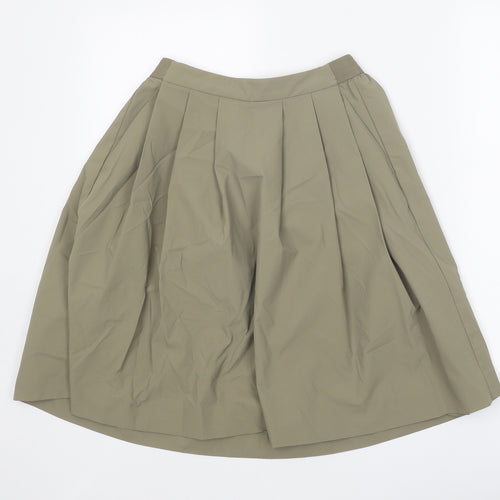 Preworn Womens Green Paisley Polyester Pleated Skort Size XS