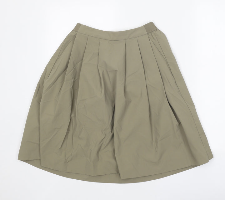 Preworn Womens Green Paisley Polyester Pleated Skort Size XS