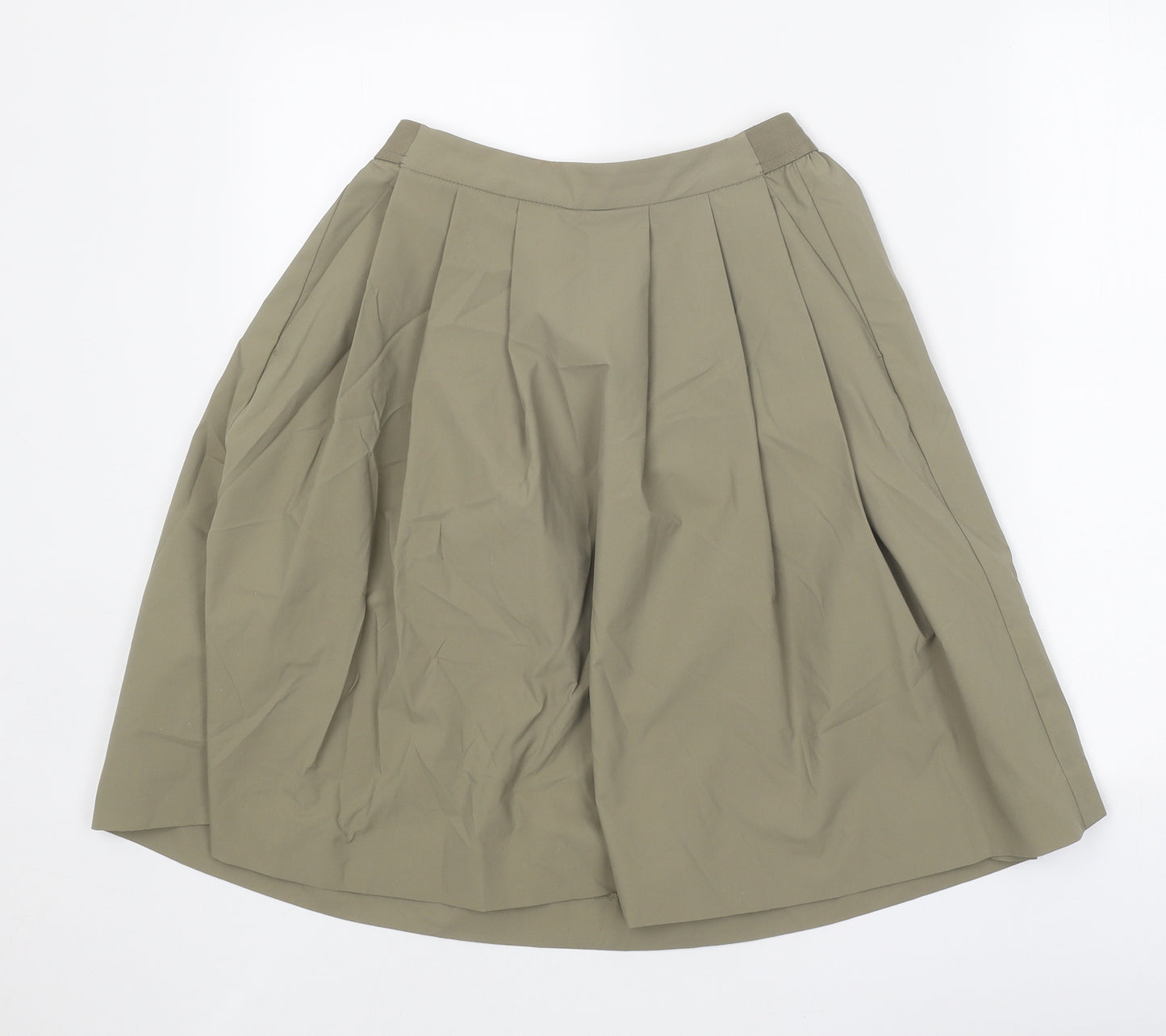 Preworn Womens Green Paisley Polyester Pleated Skort Size XS