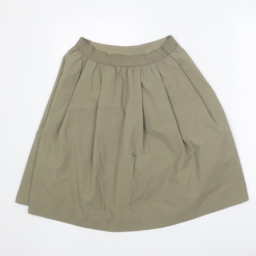 Preworn Womens Green Paisley Polyester Pleated Skort Size XS