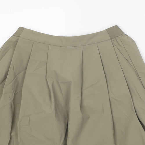 Preworn Womens Green Paisley Polyester Pleated Skort Size XS